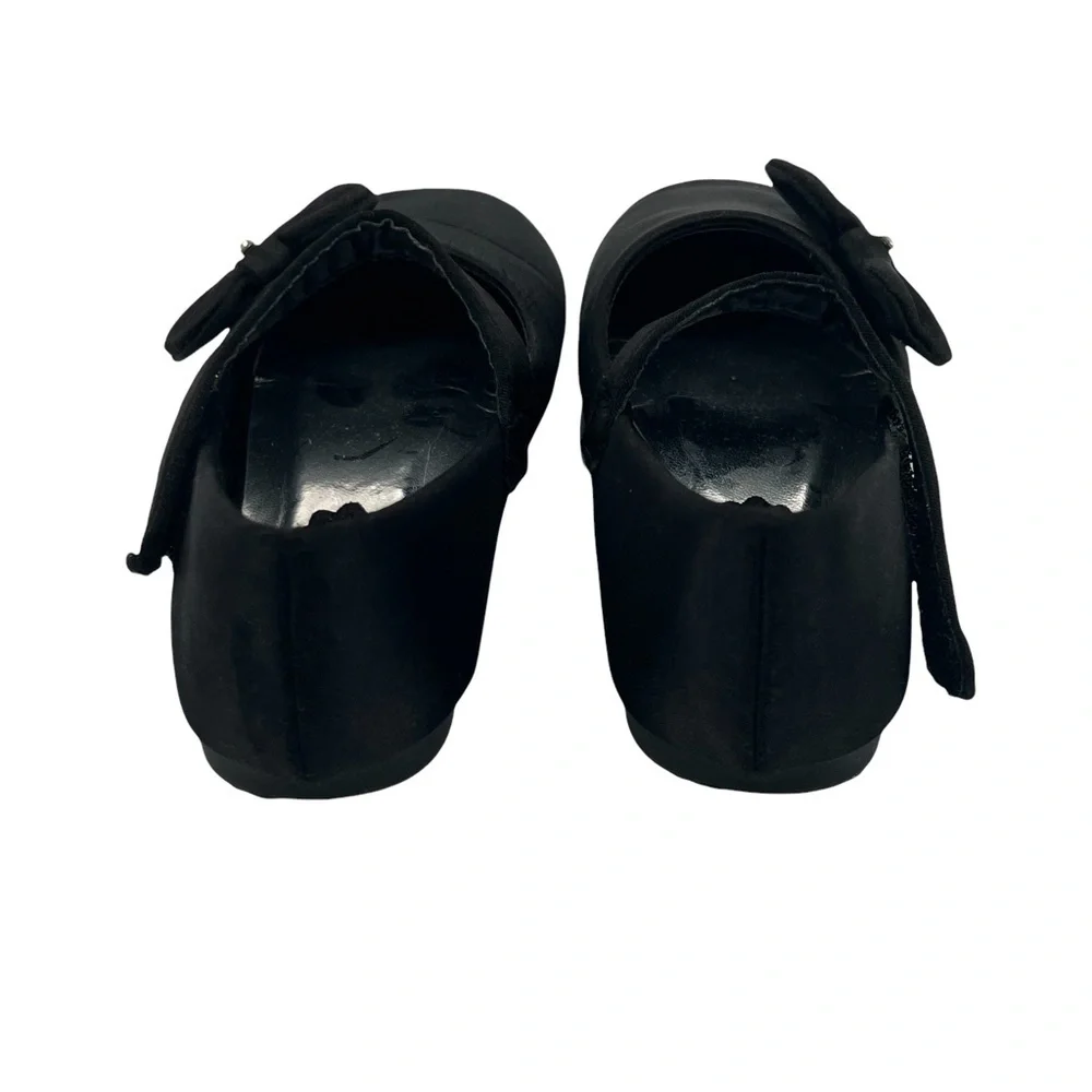 Dream Pairs Black Satin Angel Bow Mary Jane Shoes Size 7 Toddler Girl’s